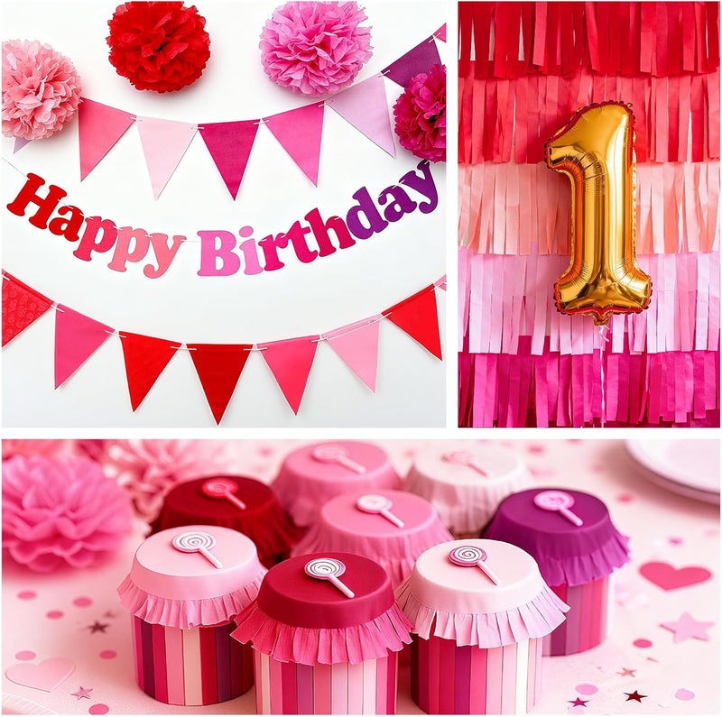 Koogel 330 Sheets Red Tissue Paper, 14 x 10 inch Pink Gift Wrapping Paper for Birthday Wedding DIY Crafts 6 Colors - Image 4